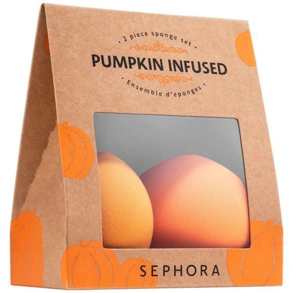 🎉2 x HOST PICK🎉Sephora Mini Pumpkin Infused Sponge Set, NWT - Picture 2 of 5